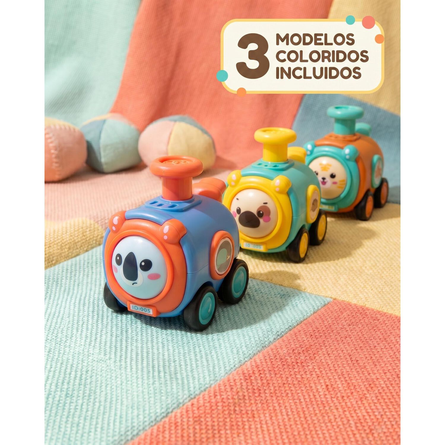 Juguete Set 3 Trenes Beb&eacute;s Animales Interactivo image number 5.0