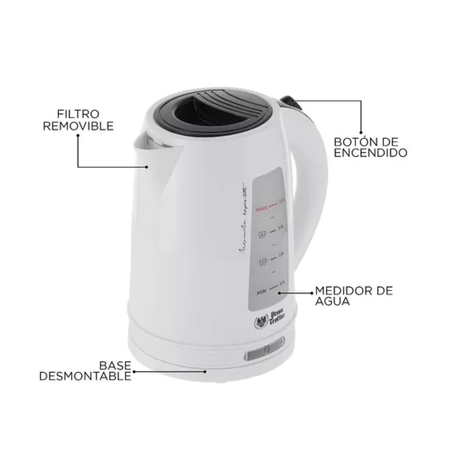 Hervidor Electrico 2000ml Blanco Ut-klar20pw Ursus Trotter image number 2.0