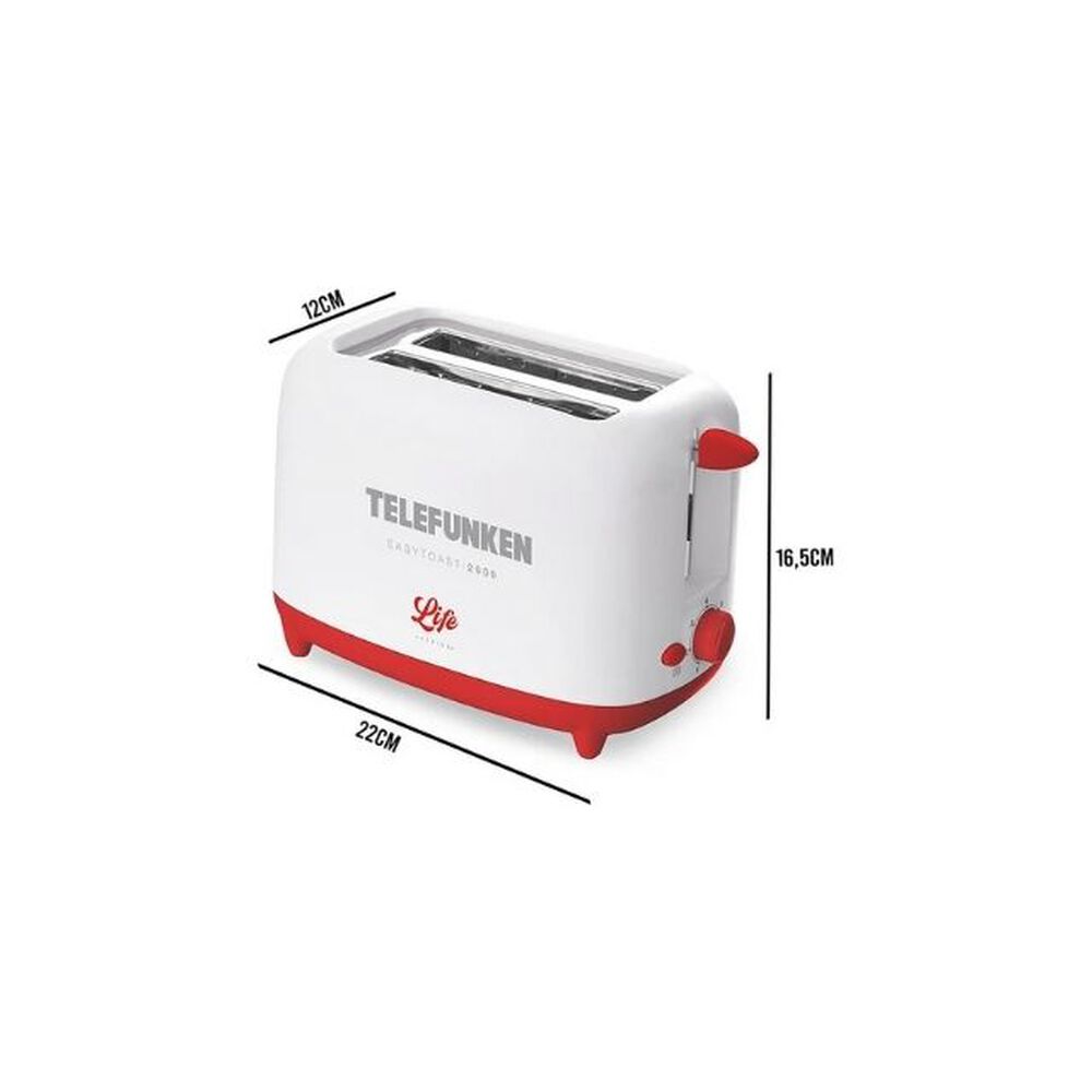 Tostador Telefunken Easytoast 2000 Tostador De Pan 2 Rebanadas Con Timmer 720w Color Blancoc image number 5.0