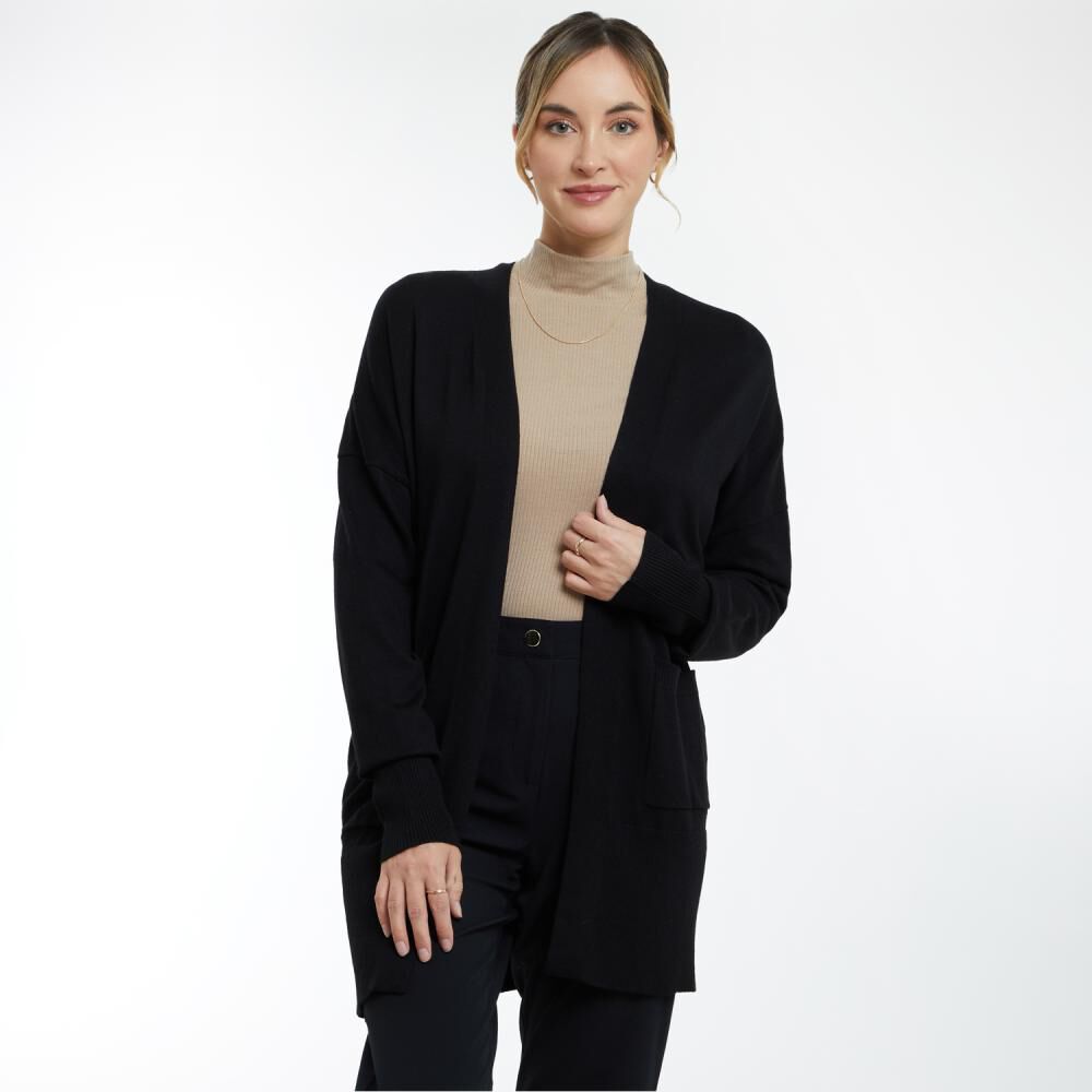 Tapado Liso Con Bolsillos Cuello Solapa Mujer Lesage image number 0.0