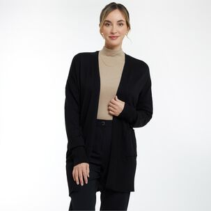 Tapado Liso Con Bolsillos Cuello Solapa Mujer Lesage