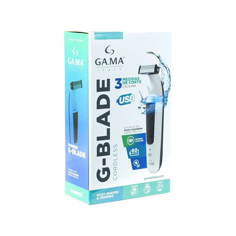 Afeitadora Cortapelo Gama Gblade Usb Cara Cuerpo Perfila Acero Inoxidable image number 4.0