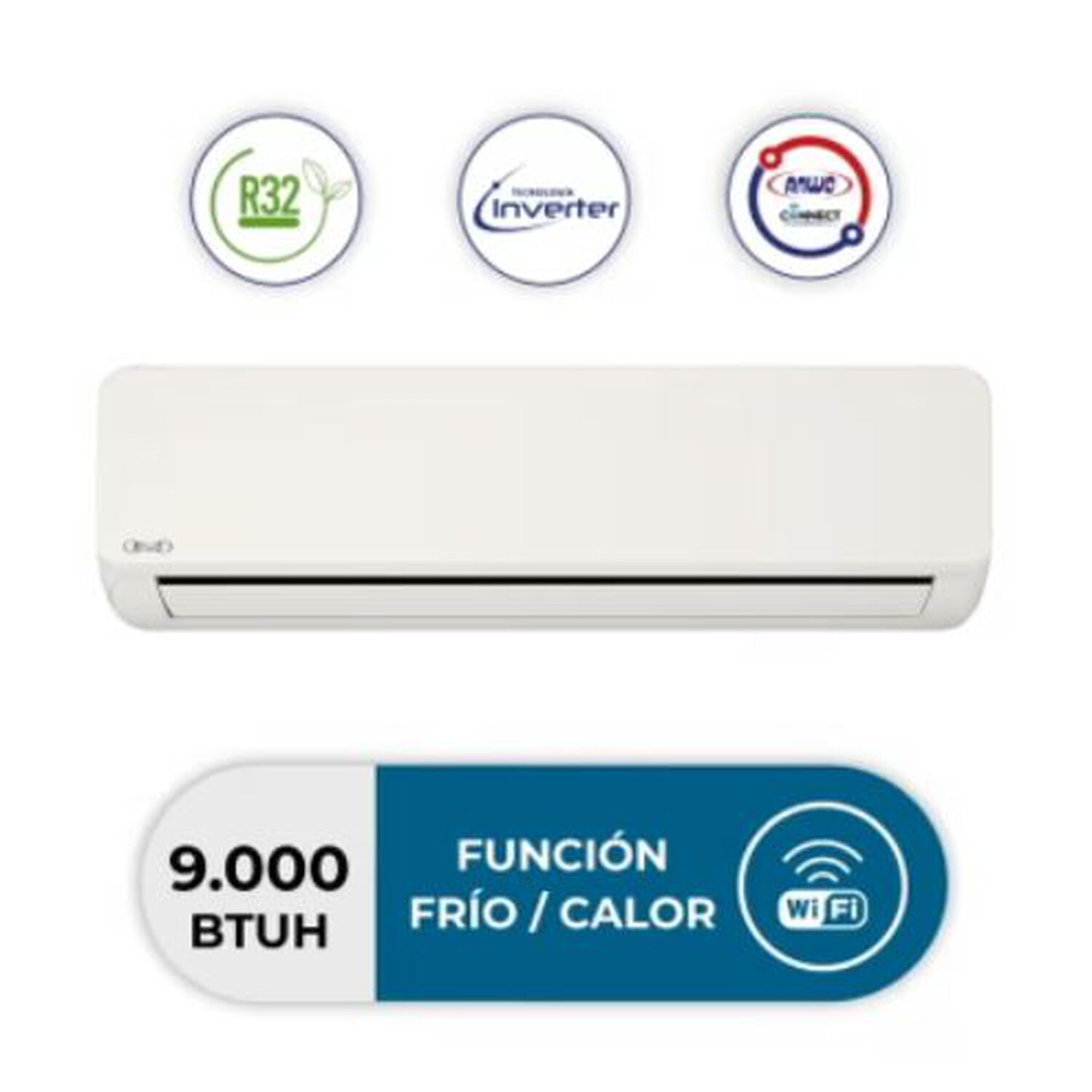 Aire Acondicionado Tipo Split Muro De 9000 Btu Inverter Anwo image number 2.0