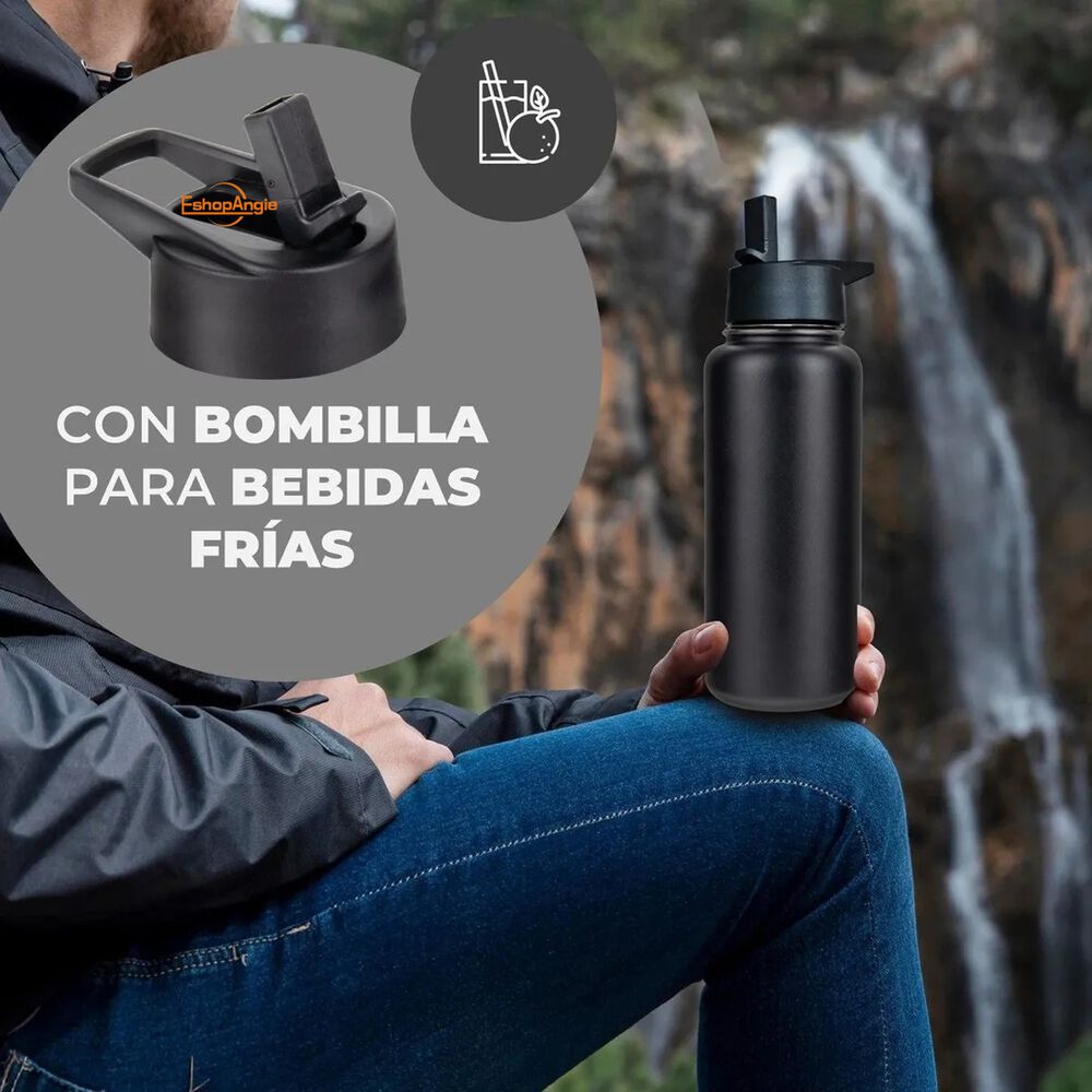 Botella Agua Térmica Acero Inoxidable 1000ml 4 Tapas image number 3.0