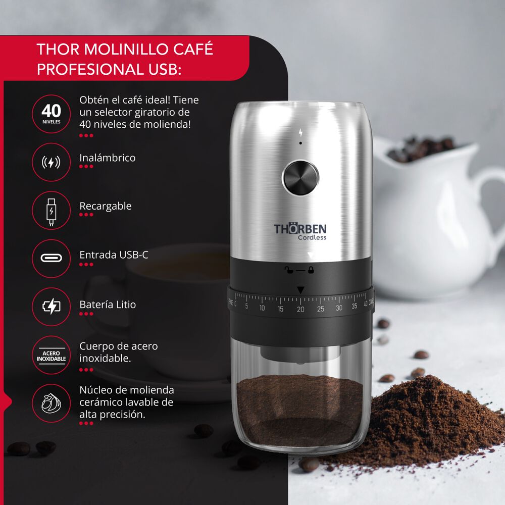 Molinillo De Caf&eacute; Usb Thor Professional Coffee Grinder image number 2.0