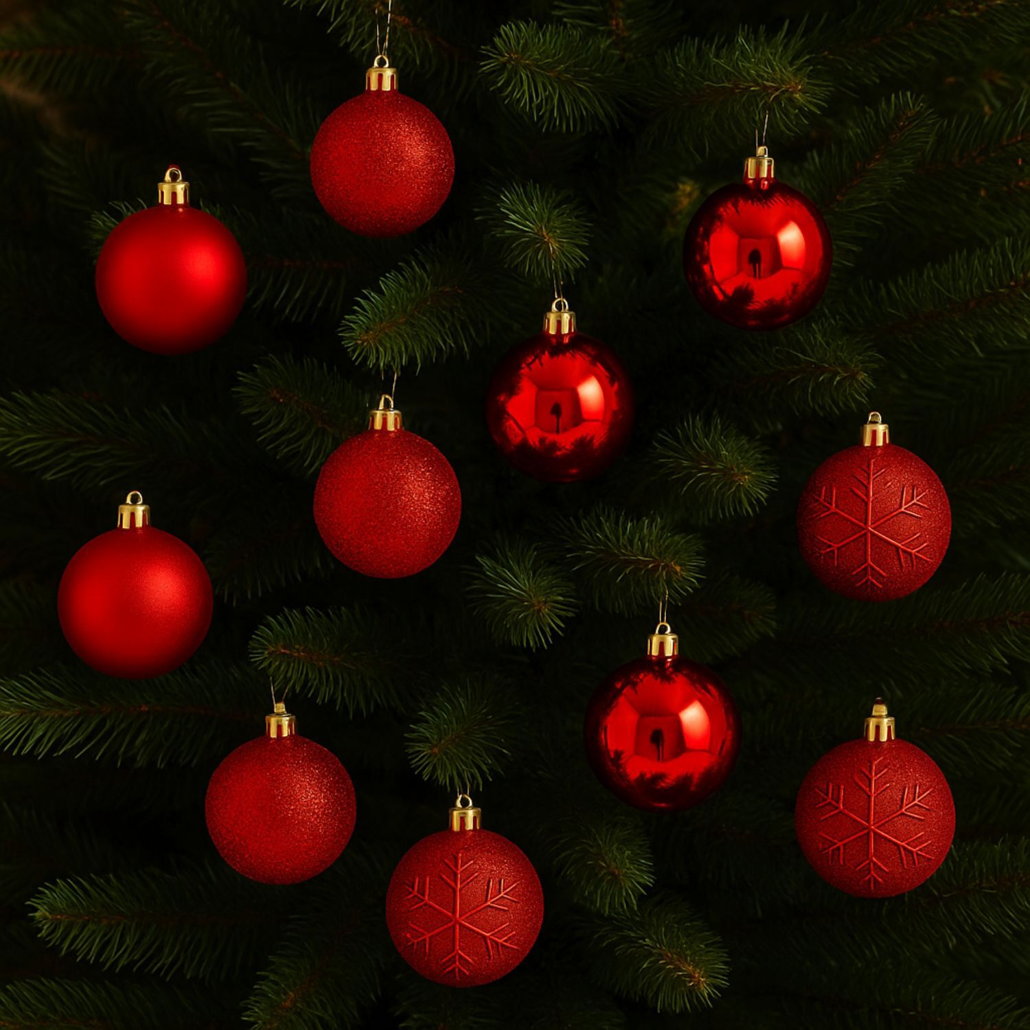 16 Esferas Bambalinas Adorno Navide&ntilde;o Rojo 6cm Decoracion image number 1.0
