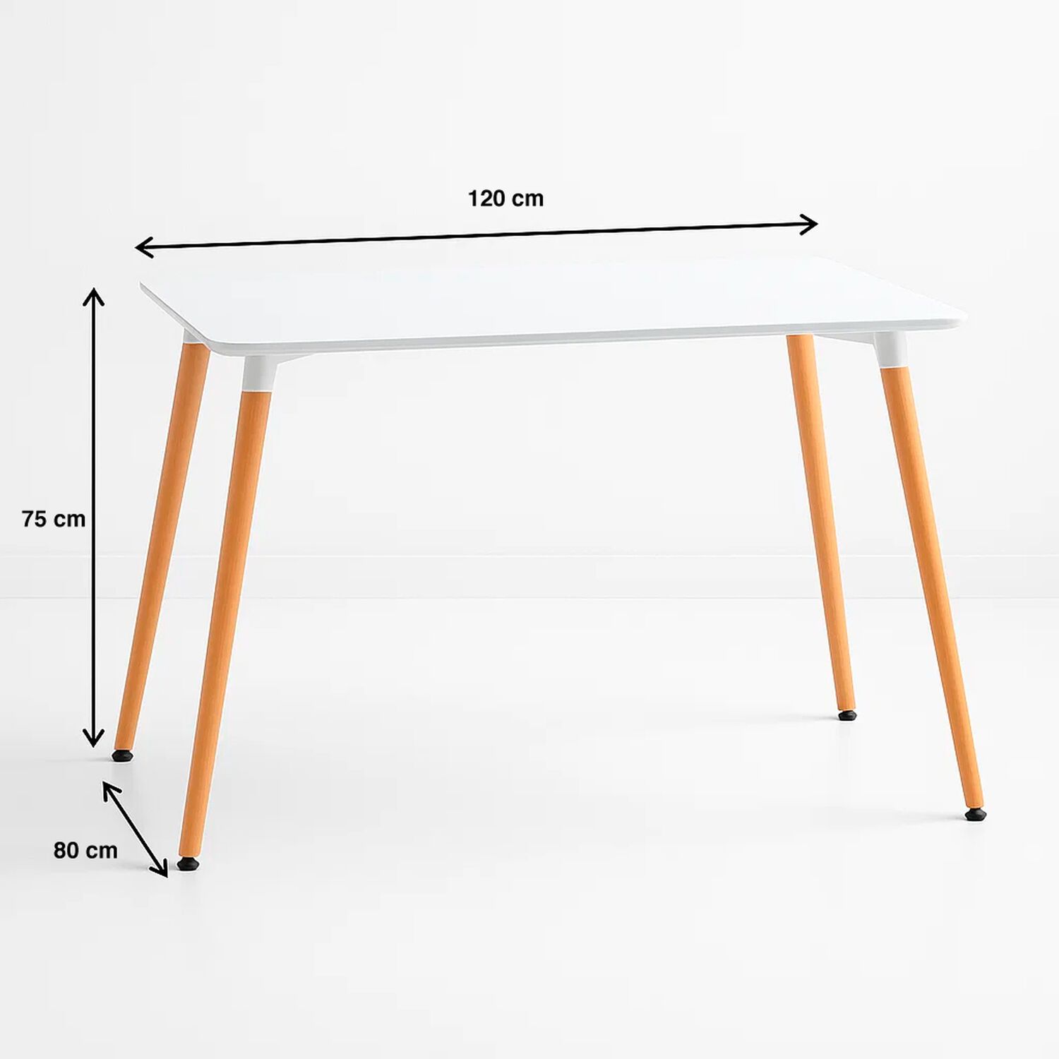 Mesa Rectangular De Comedor - Blanca 120x80 Cms image number 3.0
