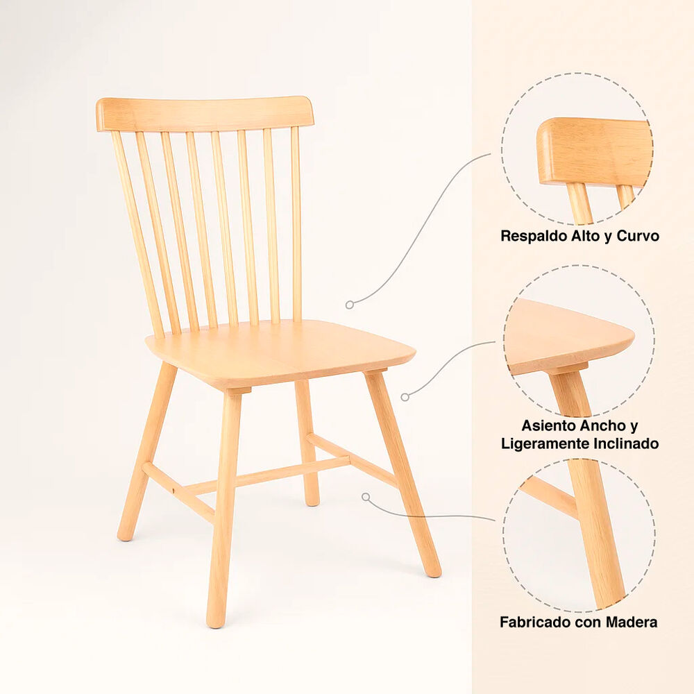 Silla Windsor Madera - Natural image number 4.0
