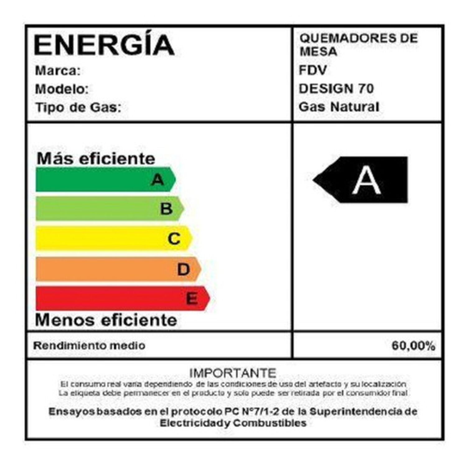 Encimera Gas Natural Fdv Design 70 Cm image number 5.0