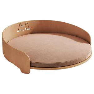 Cama Para Mascotas Madera Colch&oacute;n 53x53cm Aveo By Lubabycas