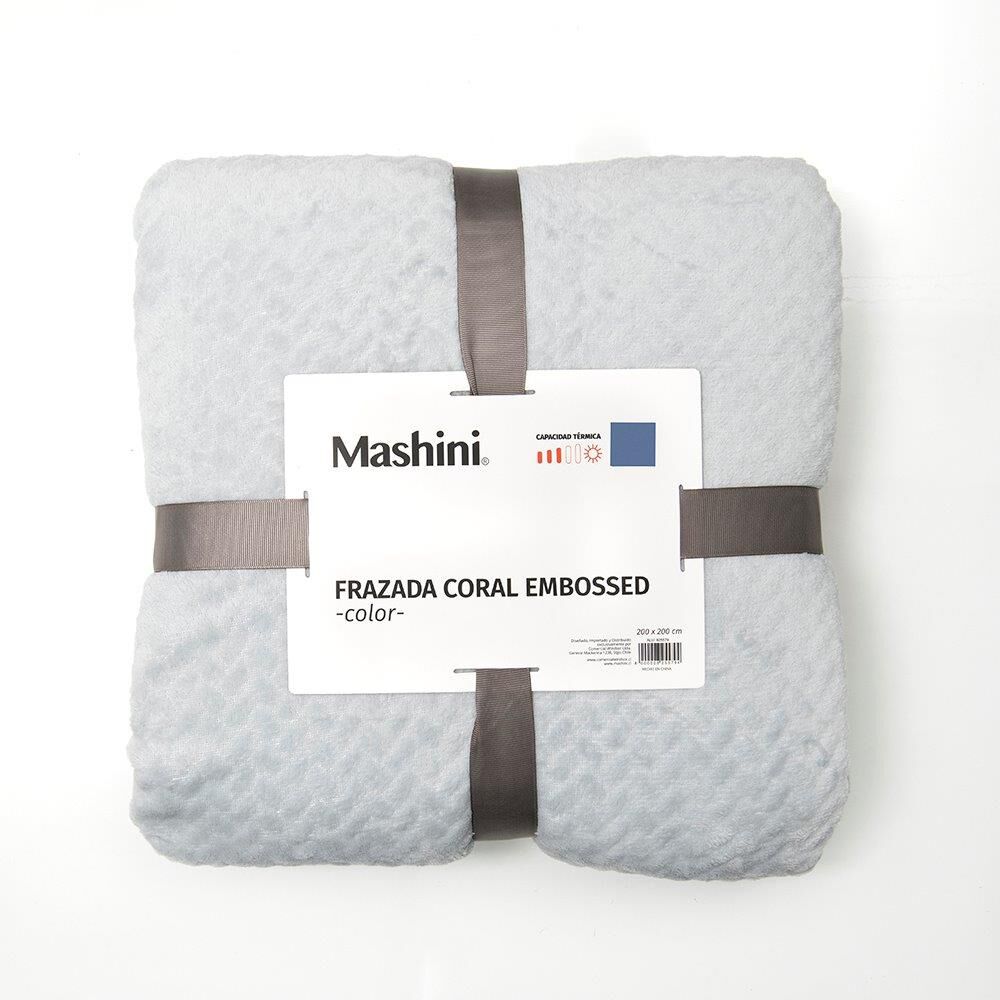 Frazada Coral Embossed 2 Plazas Gris image number 2.0