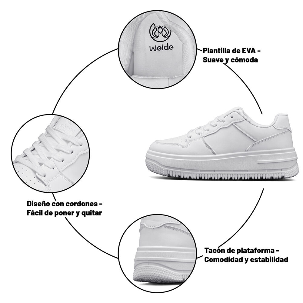 Zapatilla Urbana Plataforma Confort Mujer Weide Sl66 image number 6.0