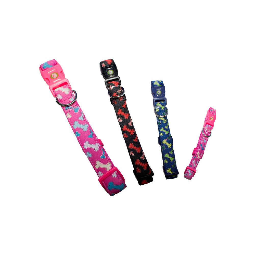 Collar Huesos Perro Xs Negro Mascan image number 3.0