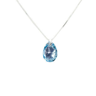 Collar Gota De Luz Cristales Genuinos Aquamarine