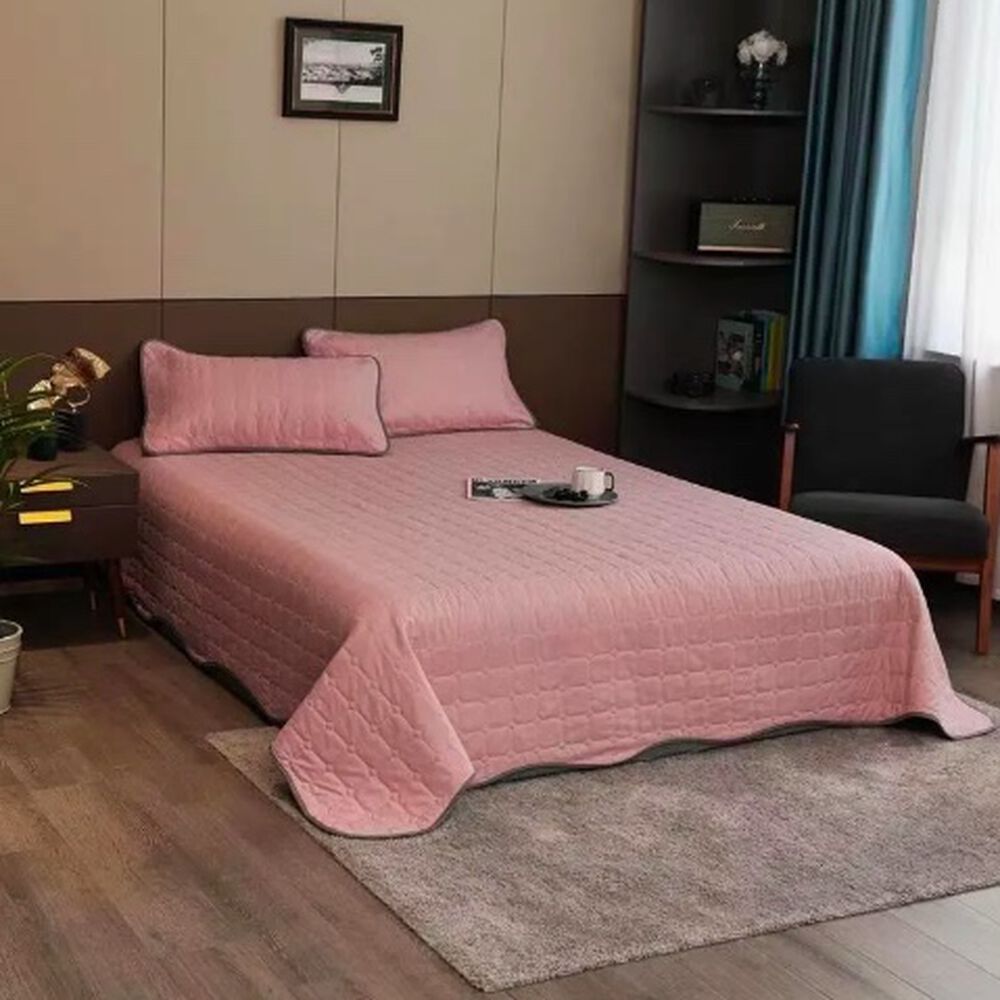 Cubrecama Quilt Cobertor King Rosado Y Gris image number 2.0