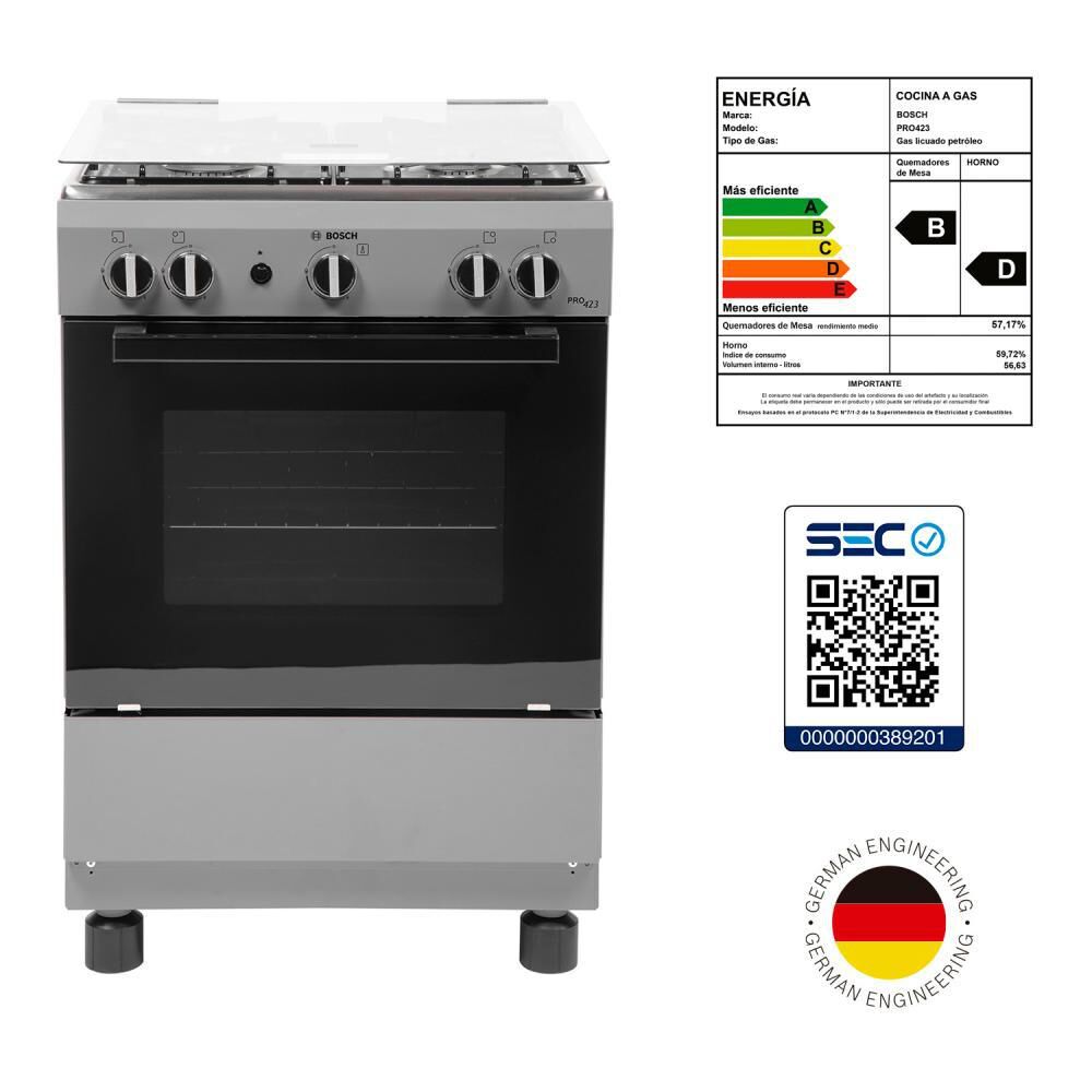 Cocina A Gas Bosch HSG18C20SE 4 Quemadores image number 8.0