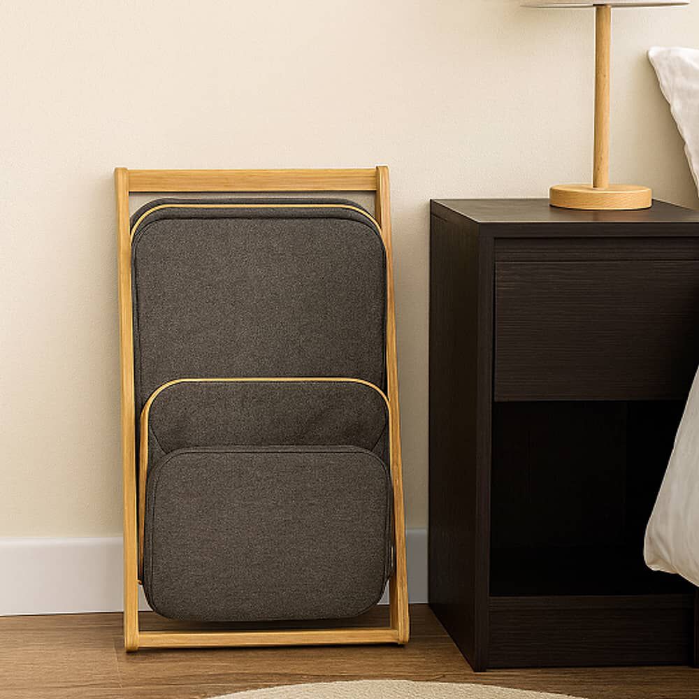 Organizador De Tela Plegable | Estante De 2 Niveles Para Ba&ntilde;o Y Hogar Gris image number 3.0