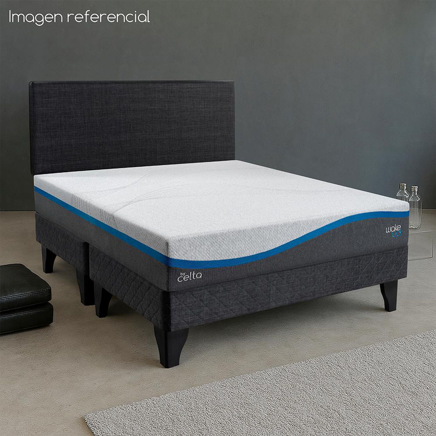 Cama Europea Celta Wake Up / King / Base Dividida + Respaldo image number 3.0