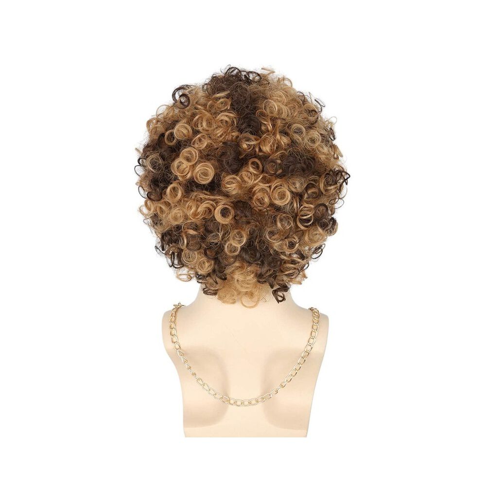 Set Disfraz Afro Retro Hombre A&ntilde;os 80 Onda Disco Pelo image number 6.0