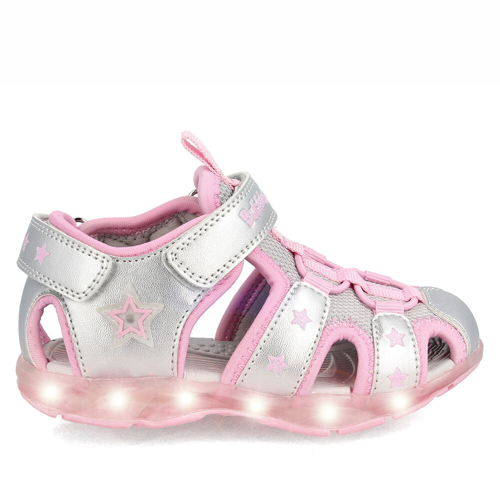 Sandalia Niña Bubblegummers Unai Plateado-rosado image number 7.0