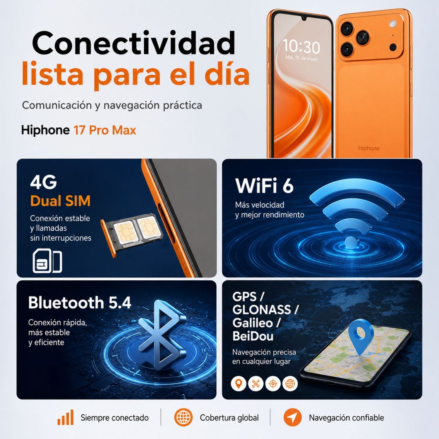Hotwav Hiphone 17 Pro Max 4g Celular 16gb 256gb 120hz image number 4.0