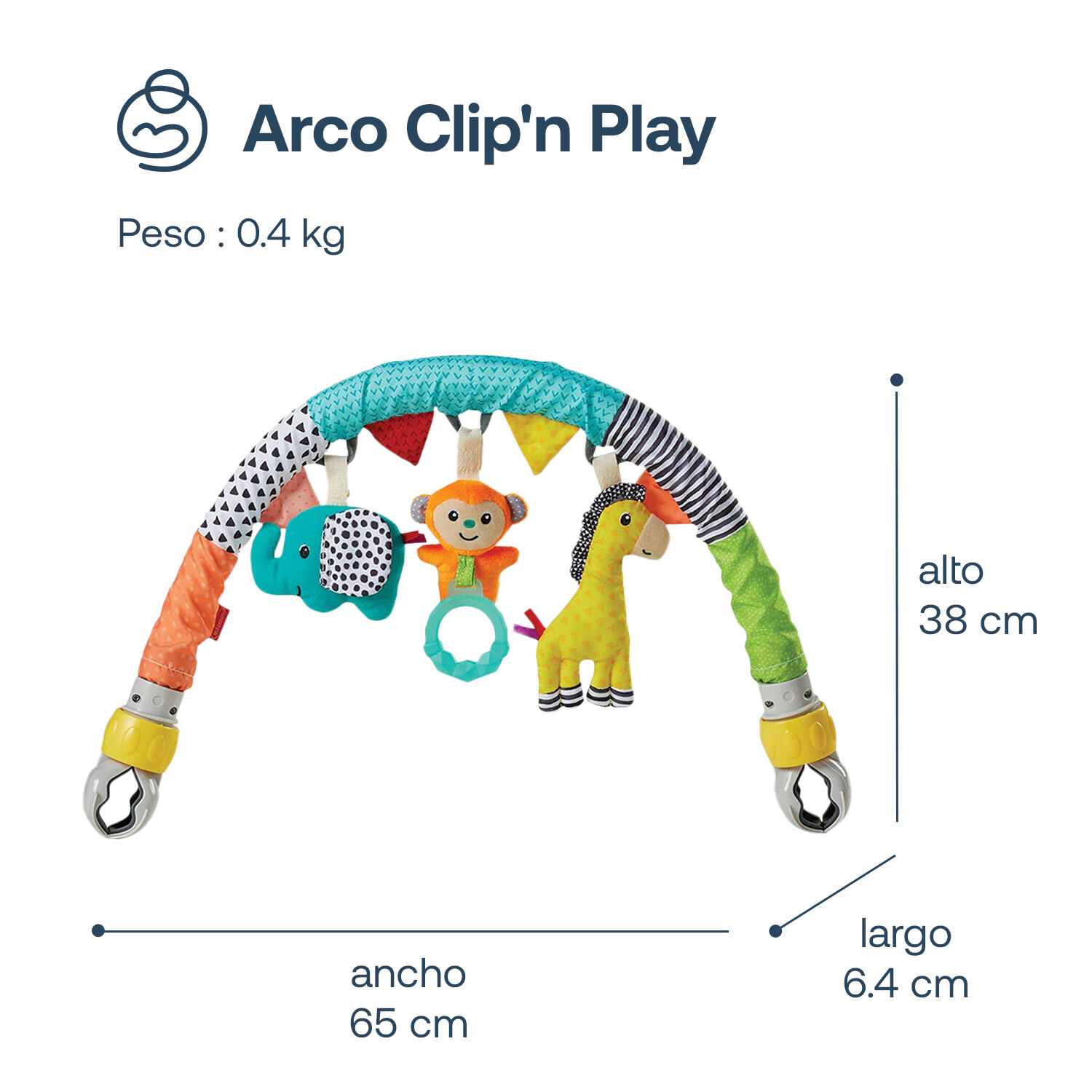 Arco M&oacute;vil Interactivo Sensorial Beb&eacute; Para Coche Infantino image number 2.0