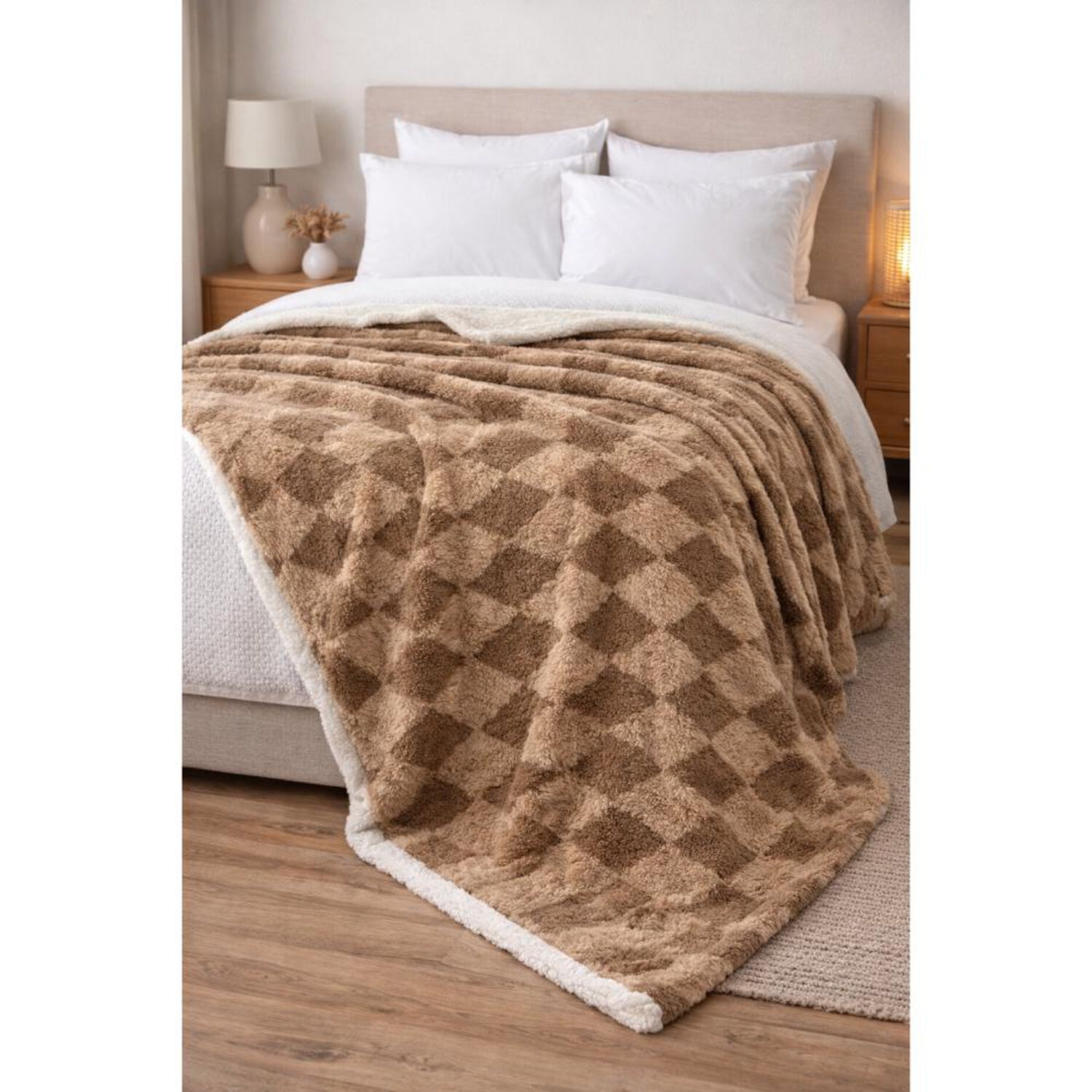 Frazada Sherpa Azhome Jacquard / 2 Plazas image number 0.0