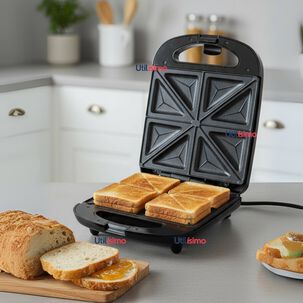 Sandwichera Eléctrica Antiadherente Tostadora 4 Sandwich 1000w De Potencia