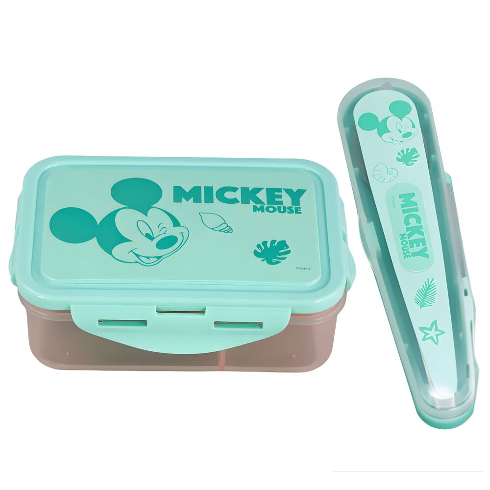Herm&eacute;tico Mickey 700ml Divisiones + Cubiertos Mickey - Ps image number 0.0