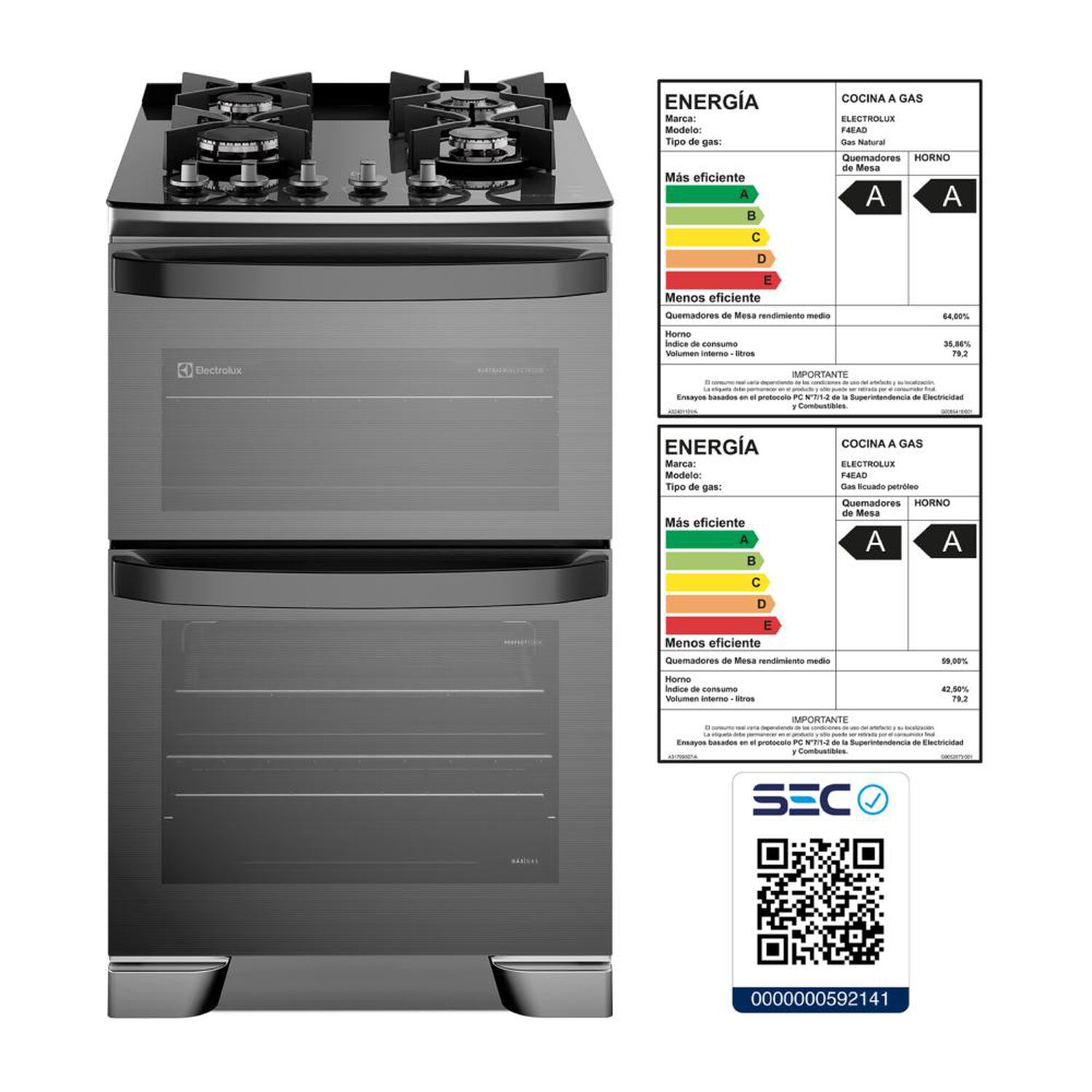 Cocina A Gas Electrolux F4ead 4 Quemadores image number 12.0
