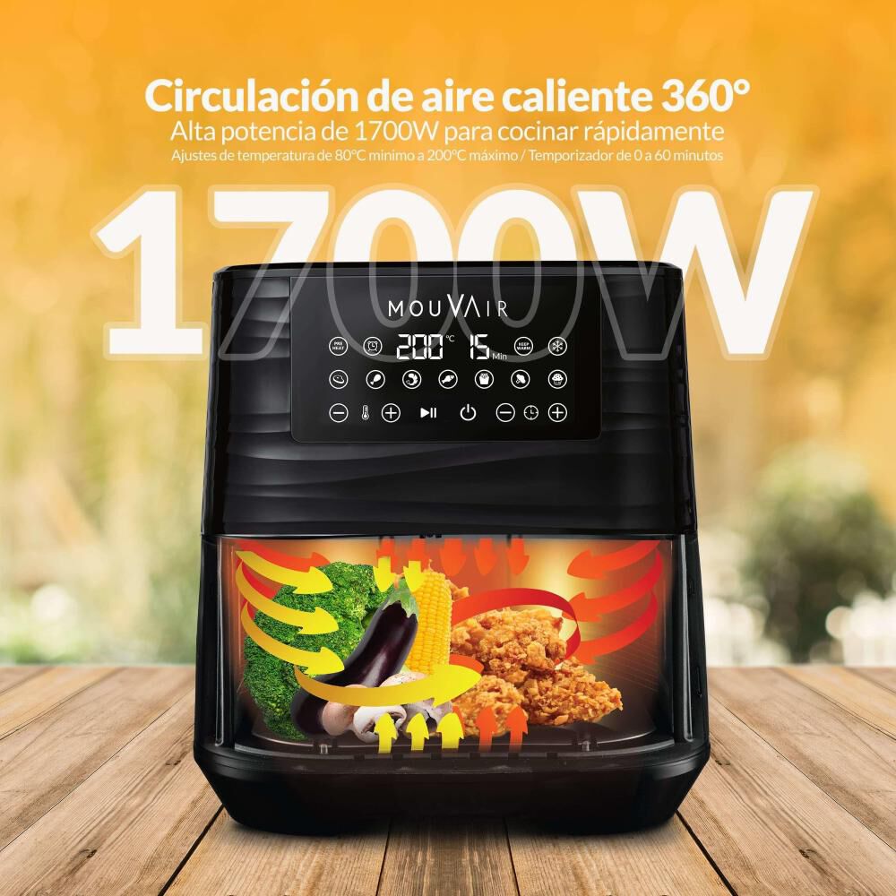 Freidora De Aire Mouvair Gourmet 5.5 L + Molde De Silicona image number 6.0