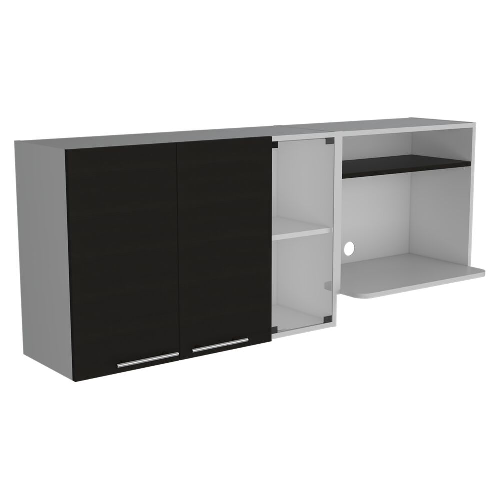 Mueble Superior De Cocina 2 Puertas 60.2x150x40 Cm Blanco Y Negro image number 0.0