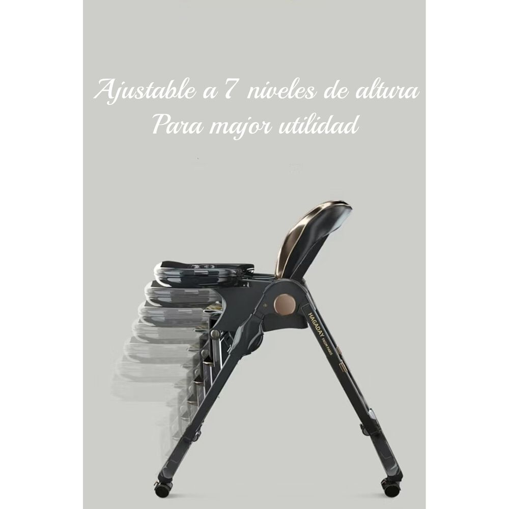 Silla De Comer Lujosa Reclinable Hagaday Negra Lubabycas image number 7.0