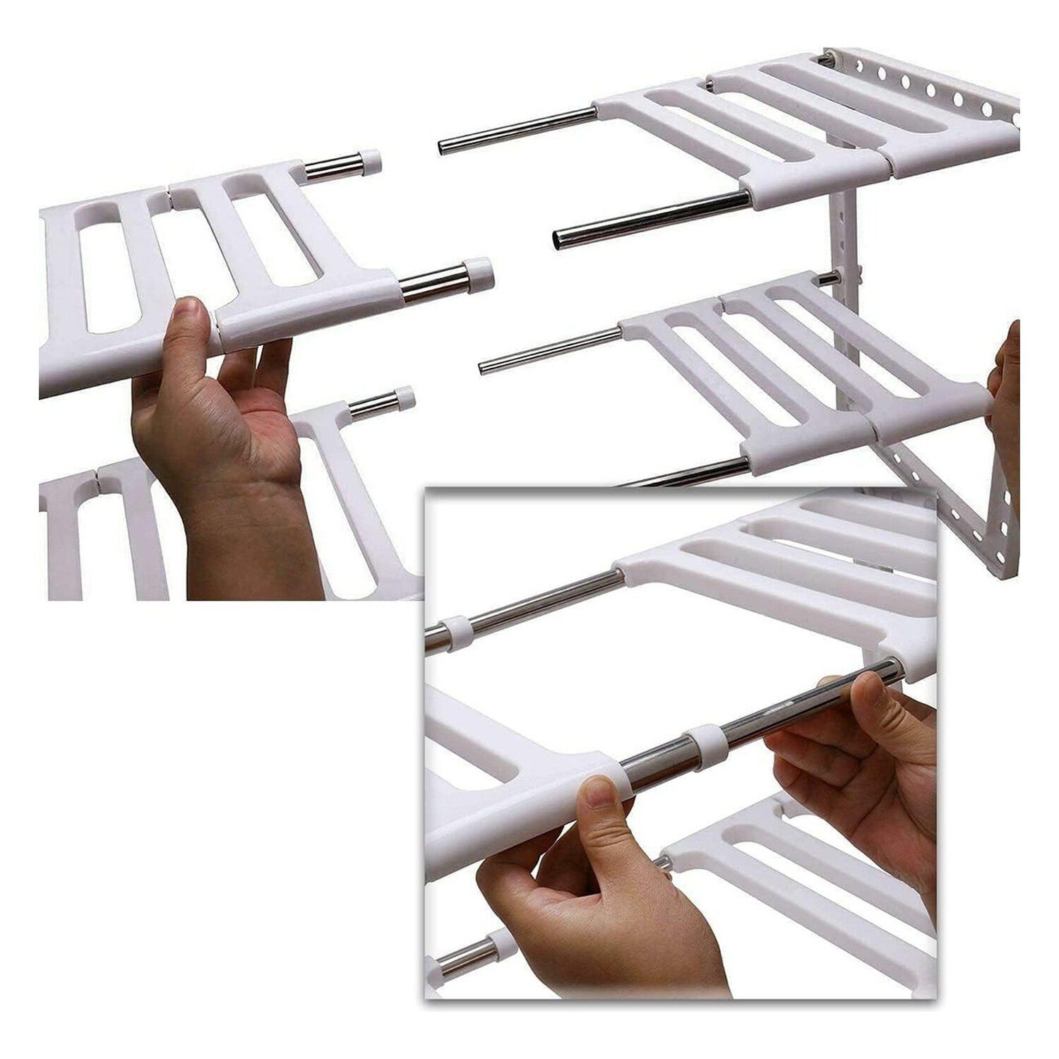 Organizador Estante Cocina Bajo Fregadero Ajustable Blanco image number 1.0
