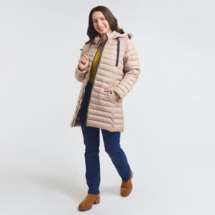 Parka Larga Cuello Alto Con Capucha Mujer Geeps