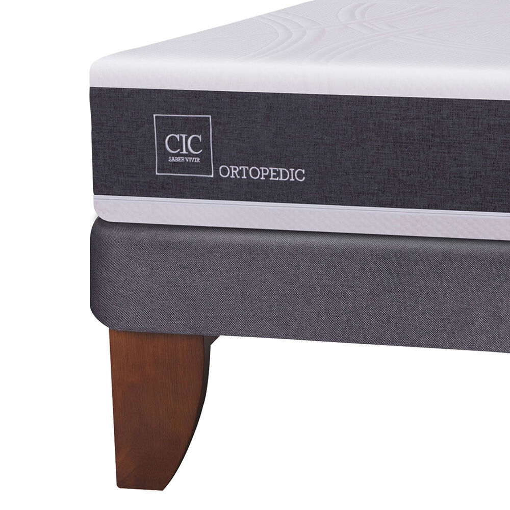 Cama Europea Cic New Ortopedic / 2 Plazas / Base Normal + Set De Maderas image number 2.0