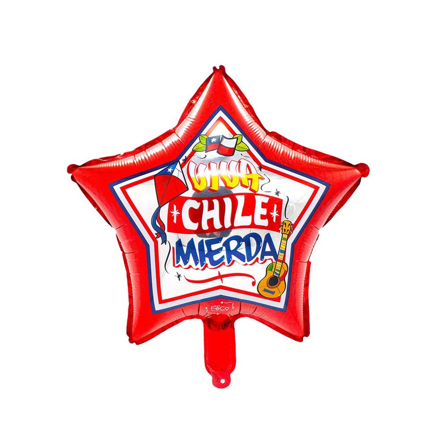 Globo Metalico Estrella Viva Chile X1 Guachaca Fiestas Patrias image number 0.0