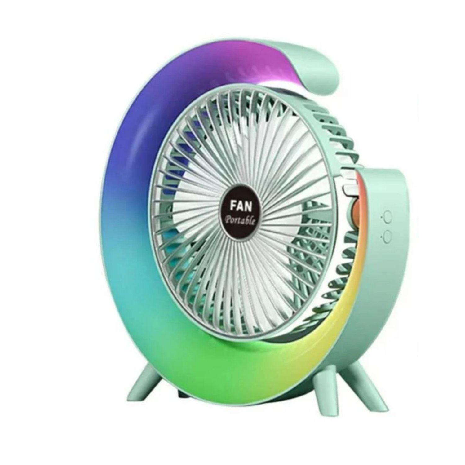 Ventilador De 3 Velocidades Para Escritorio Con Luces Rgb image number 2.0