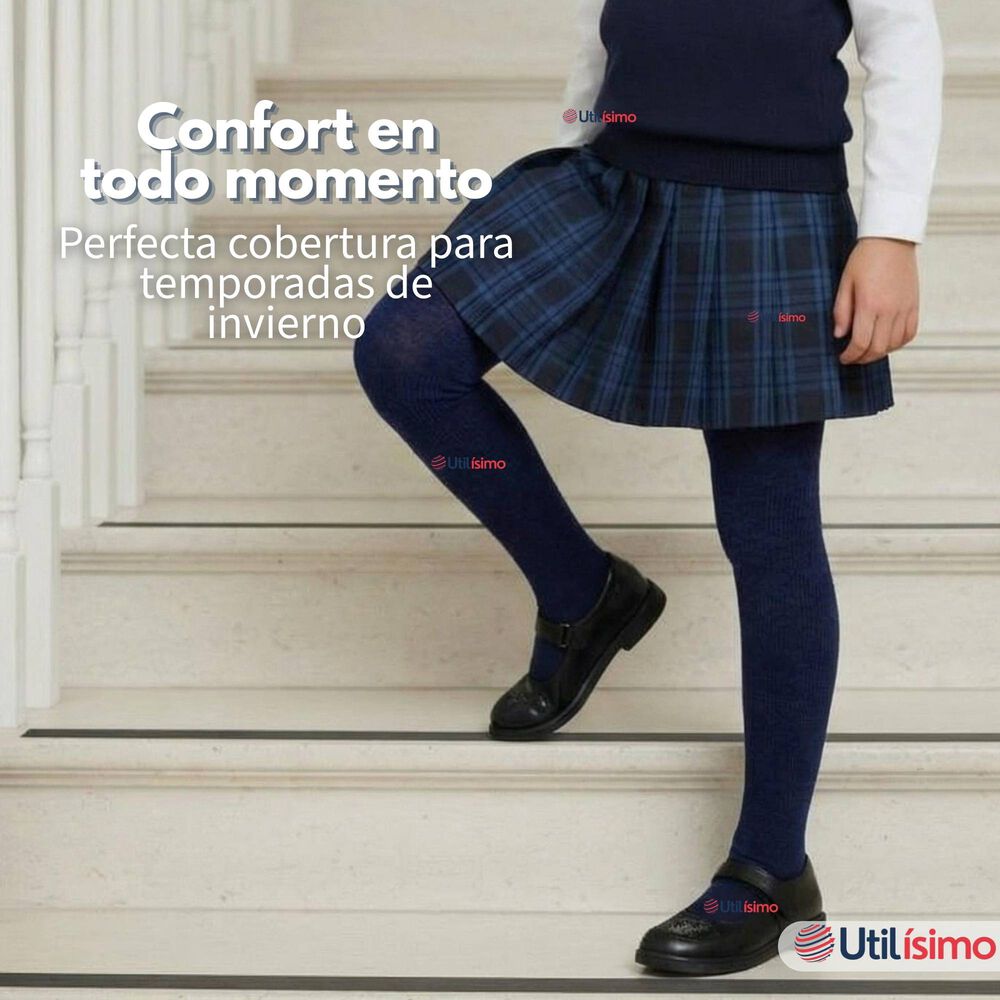 Panty Ballerinas Escolares Ni&ntilde;a Algod&oacute;n Azul image number 7.0