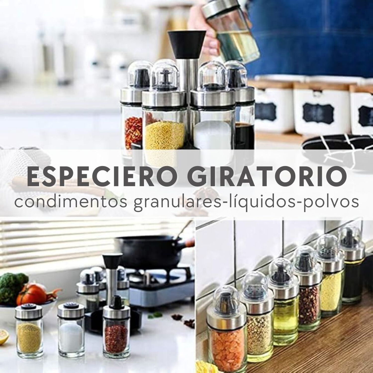Especiero Giratorio Organizador Para Especias Condimenteros L&iacute;quidos Y S&oacute;lidos image number 6.0