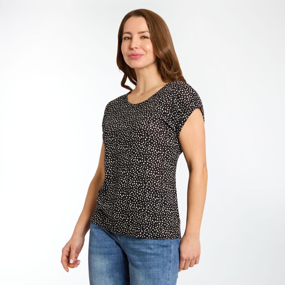 Polera Full Print Aplicación En Espalda Manga Corta Cuello Redondo Mujer Geeps image number 2.0