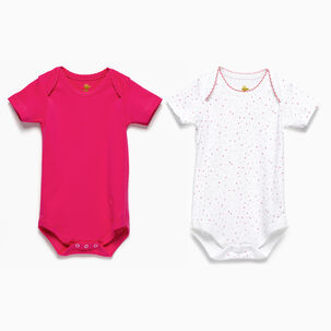 Pack Body Estrellas Blanco Fucsia Manga Corta Algodón Peruano