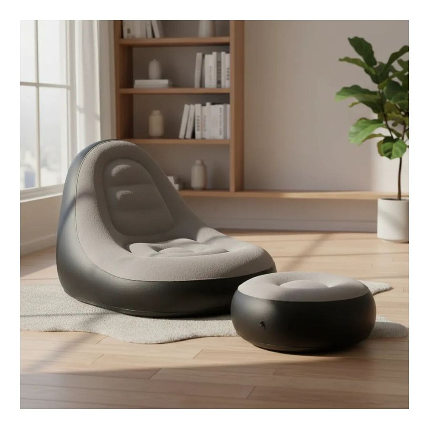 Sofa Con Reposa Pies Inflable Puff Sillon Portatil image number 3.0