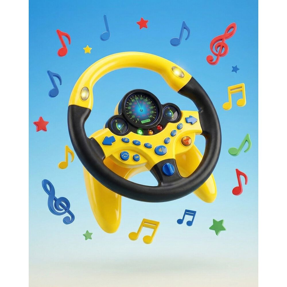 Juguete Volante Amarillo Interactivo Para Bebes Luz Y Sonido image number 4.0