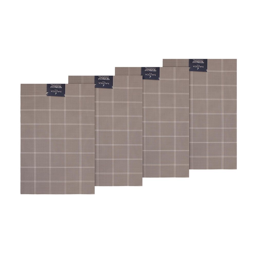Pack 4 Individuales De Mesa Nautica Home 45x30cm Caf&eacute; A Cuadros image number 3.0