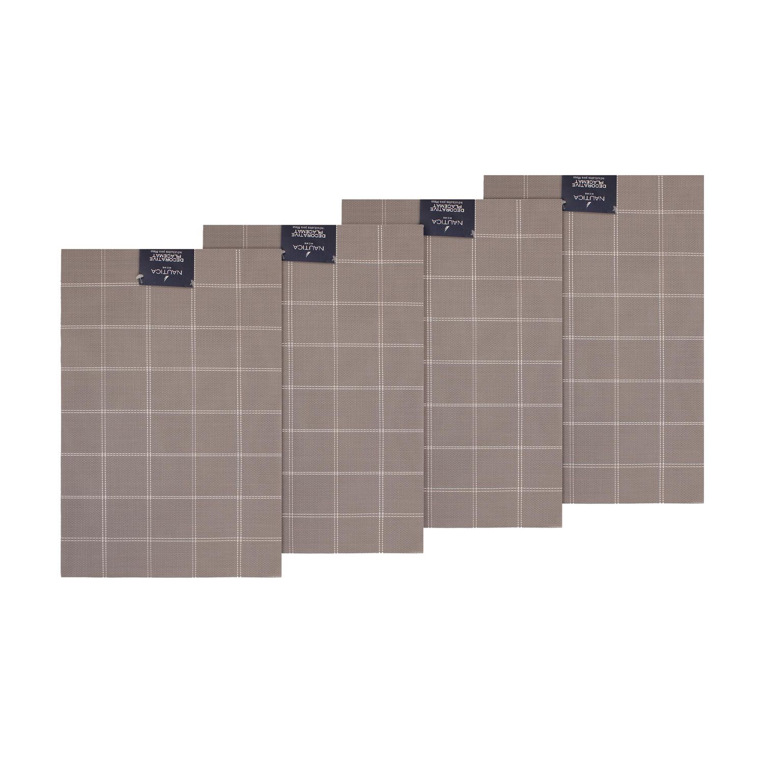Pack 4 Individuales De Mesa Nautica Home 45x30cm Caf&eacute; A Cuadros image number 3.0