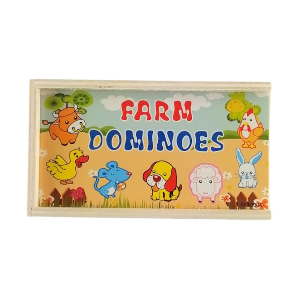 Juego Did&aacute;ctico De Domin&oacute; Peque&ntilde;o De Madera De 28 Piezas image number 0.0