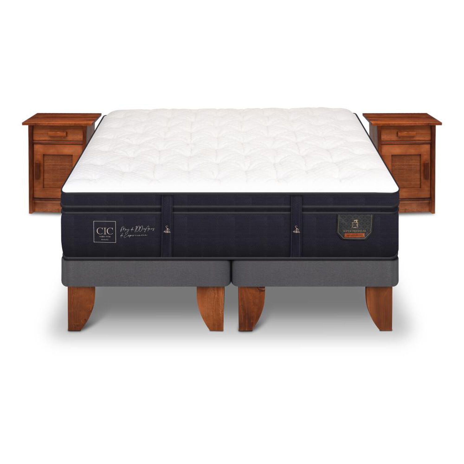 Cama Europea Cic Super Premium / King / Base Dividida + Veladores image number 0.0