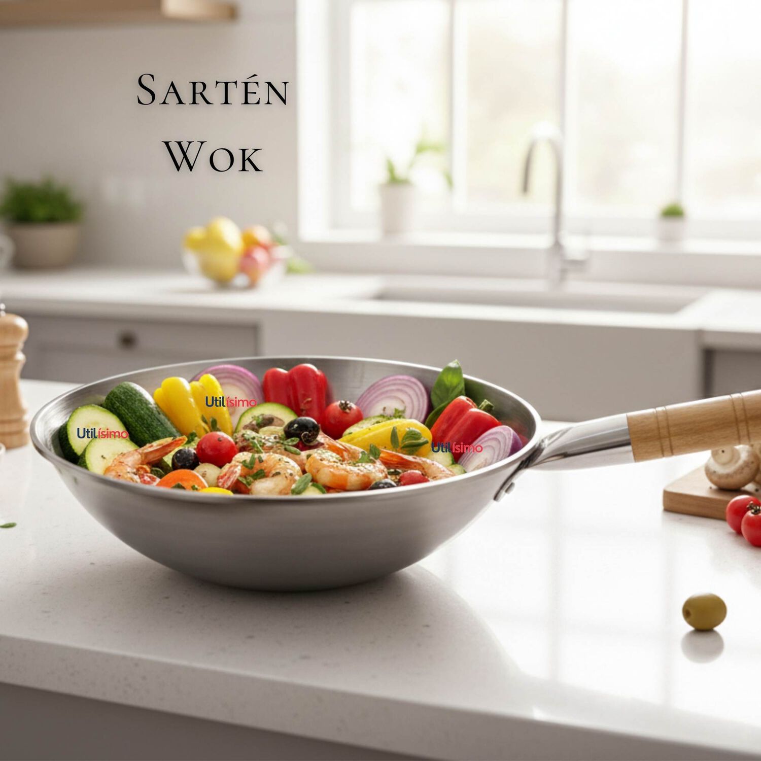 Sart&eacute;n Wok Tradicional Chino De 37cm Acero Al Carbono image number 8.0