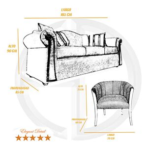 Juego De Living Elegant Detail Michigan 3c+ Sitiales / 5 Cuerpos